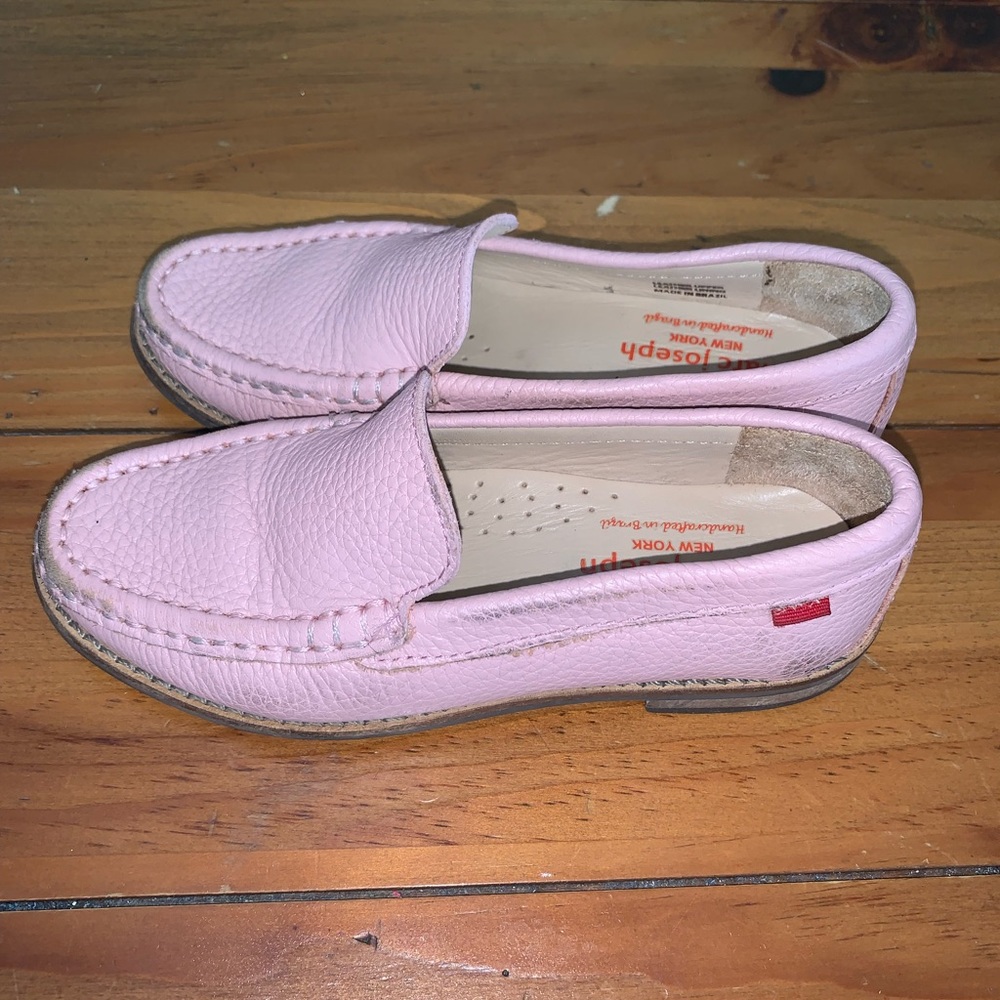 Marc Joseph New York Pink Leather Girls Loafers Size 12